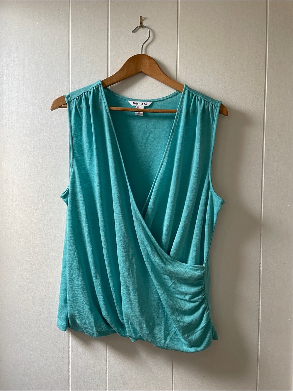 Athleta Draped Wrap Tank Top in Turquoise
